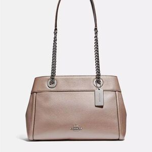 Coach Gold Metallic Brooke Chain Carryall Shoulder Bag Style No. F39019